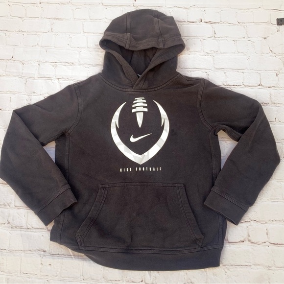 Nike Football Hoodie Youth size Large Swoosh Black - Picture 1 of 7